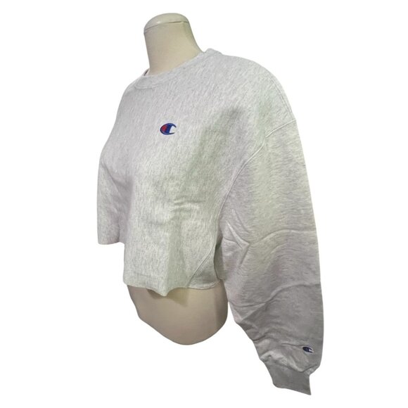 Champion Reverse Weave Heavyweight Long Sleeve Crewneck Cropped Sweatshirt Sz La - Picture 11 of 11